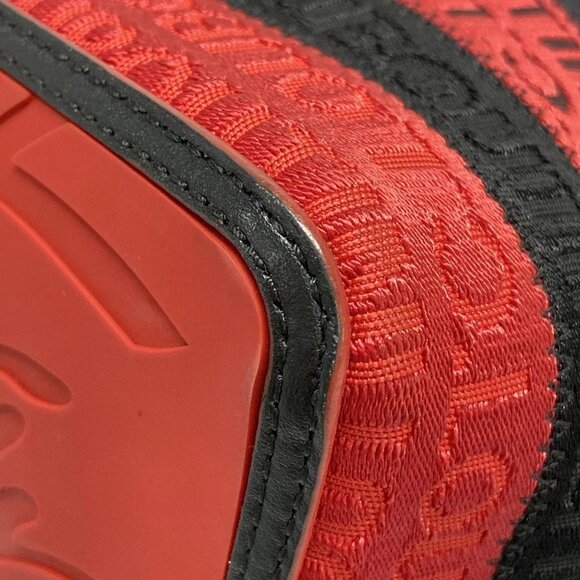 Auth CHRISTIAN LOUBOUTIN Cabata Small Red Black Jacquard Leather Tote Bag - Picture 7 of 16